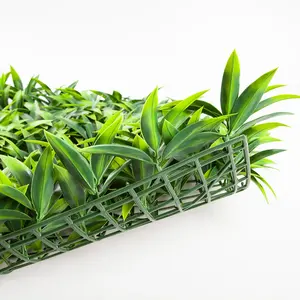 Anti-Uv Outdoor Green Plant Panel Faux Grass Wall Backdrop Artificial Hedges For Vertical Garden System