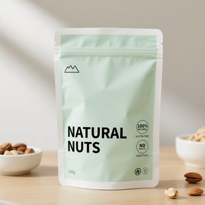 Biểu tượng tùy chỉnh độ ẩm rào cản túi với khóa zip <span class=keywords><strong>doypack</strong></span> giấy kraft đứng lên túi cho bột thực phẩm, trà và cà phê - Product Image 2