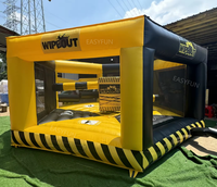 Parcours d'obstacles gonflable interactif rotatif EASYFUN sur mesure, avec structure gonflable Toxic Meltdown