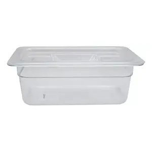 Conteneur de stockage alimentaire rectangulaire en polycarbonate avec couvercle à rabat, compatible lave-vaisselle, conservation de la fraîcheur, conteneur en plastique de cuisine - Product Image 1