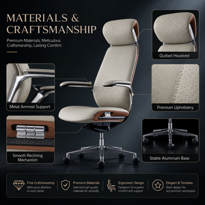 <span class=keywords><strong>Sedia</strong></span> da Ufficio in Pelle Minimalista Italiana, Ergonomica con Schienale Alto, Girevole e <span class=keywords><strong>Regolabile</strong></span> in <span class=keywords><strong>Altezza</strong></span>, per Manager, Casa, Studio e Ufficio - Product Image 2
