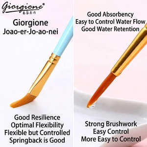 Giorgione haute qualité Nylon cheveux manche <span class=keywords><strong>en</strong></span> bois <span class=keywords><strong>oiseau</strong></span> chanson série 6 pièces artiste peinture pinceaux ensemble - Product Image 4