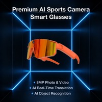 Lunettes de sport intelligentes IA haut de gamme 8MP EIS Anti-tremblement Caméra d'action en vue à la première personne 290mAh Transfert Wi-Fi rapide Assistant vocal IA