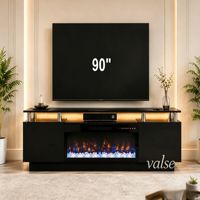 Lemari TV Klasik Dekoratif dengan Perapian LED, Konsol Perapian Elektrik LED dengan Nyala Api yang Dapat Disesuaikan untuk Dekorasi Rumah