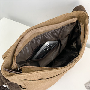 Sac à bandoulière simple en toile pour hommes, style collège, sac de travail à la mode, sac à bandoulière simple, grande capacité, messager moi - Product Image 3