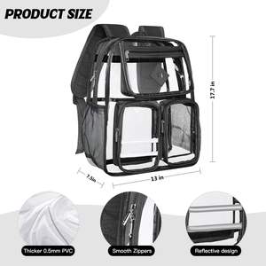 Mochila Escolar Transparente de PVC con Logotipo Personalizado, Resistente, con Triple Costura y Correas de Hombro Reforzadas, Gran Venta - Product Image 2