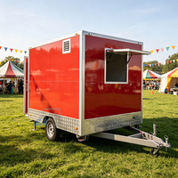 Remorque de camion alimentaire commercial à essieu unique de 2,8 m/9 pi, chariot à hot-dogs, snacks et boissons, résistant à la rouille, cuisine mobile extérieure