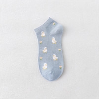Nouveau produit : Chaussettes pour femmes en coton de haute qualité, motif canard de dessin animé, mignonnes, style baskets, chaussettes de cheville tendance