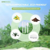 Ensemble de couverts modernes compostables résistants à la chaleur, 380 pièces, 140 fourchettes, 120 cuillères, 120 couteaux, écologiques, blancs