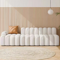 Abric-sofá pequeño para sala de estar, mueble de lujo ligero sin reposabrazos, color crema
