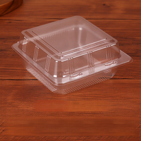 Conteneur alimentaire jetable en plastique PET à clapet avec couvercle à fermeture sécurisée pour salades de fruits, sushis, mini-burgers – Utilisation polyvalente à emporter