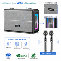 Altavoz de Música con Micrófonos Inalámbricos Dobles, Etiqueta Personalizada, Sonido de Karaoke Mejorado y Interpretación de Voz Nítida