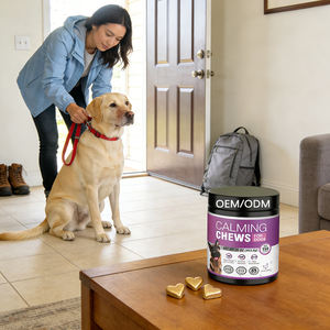 Masticables Suaves para Perros, Suplementos Dietéticos para la Calma con Semillas <span class=keywords><strong>de</strong></span> Cáñamo, Calostro, Manzanilla, Raíz <span class=keywords><strong>de</strong></span> Valeriana, L-Teanina, Sin <span class=keywords><strong>Gluten</strong></span> - Product Image 5