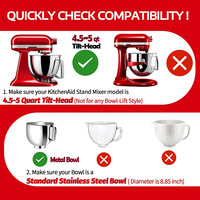 Penutup Pelindung Ramah Lingkungan Bahan PC Aman untuk Makanan KitchenAid Inclined 4.5-5 Quart - Aksesori Dapur - Tutup Mangkuk Lipat