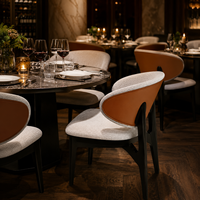 Chaises de salle à manger modernes en bois massif, tissu blanc, rembourrées, meubles pour hôtel et restaurant