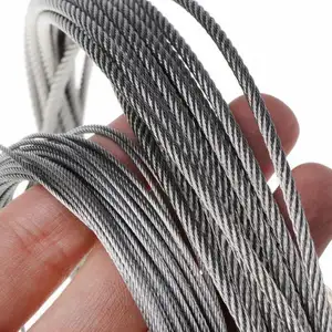 Balaustrada de cable T316 Cuerda de acero inoxidable de 500 pies Cuerda de alambre trenzada de acero inoxidable de 1/8 pulgadas 1x19