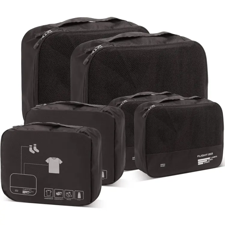 Oem 6 Cubes d'Emballage Valise de Compression Essentiels de Voyage Organisateur de Bagages Pour Accessoires de Voyage Sac à Linge pour Chaussures