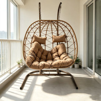Fauteuil suspendu en rotin de luxe pour l'extérieur, de haute qualité, écologique, imperméable, double siège, avec une capacité de 300 kg