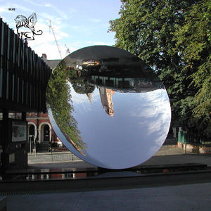 Sculpture en acier inoxydable poli miroir concave, <span class=keywords><strong>art</strong></span> de jardin extérieur moderne, grande taille - Product Image 4