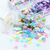 Paillettes pour ongles en forme de lapin, couleur claire, 12 grilles, avec logo gratuit, en PET ultra-fin et scintillant