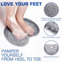 Tapis exfoliant en TPE 22*30cm à fixer au mur pour la douche, masseur dorsal et tapis de massage des pieds