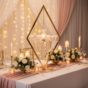 J153 Centro de Mesa para Bodas, Candelabro Dorado y Plateado, Soporte de Metal para Flores, Portavelas para Decoración de Fiestas y Bodas - Product Image 3