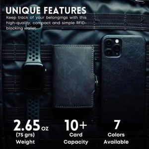 Siy193 Customized Logo Leather Credit Rfid Wallet Pop up Business <b>Id</b> Aluminum Name Card Binder <b>Holder</b> - Product Image 4