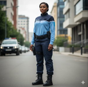 Polo à manches longues bleu uniforme du Congo, du Mali, du Cameroun et du Gabon - <span class=keywords><strong>GENDARMERIE</strong></span> NATIONALE - Product Image 3