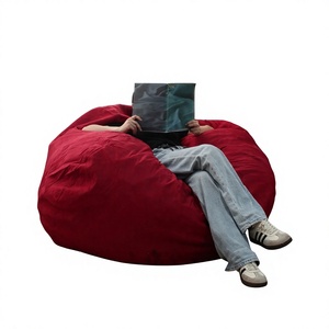 Sofá Gigante Tipo Puff de 3 Pies, Relleno de Espuma Triturada, Sillón Perezoso con Funda Extraíble de Terciopelo con Relieve - Product Image 4