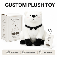 Boneka Beruang Kutub Kustom Langsung dari Pabrik, Berdasarkan Desain OEM ODM, Boneka Karakter Isi Dakron untuk Merek IP Asli