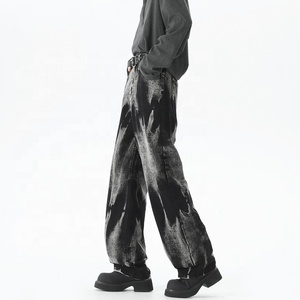Pantalon long ample et drapé pour <span class=keywords><strong>homme</strong></span>, coupe bootcut, style vintage américain, <span class=keywords><strong>noir</strong></span>, tendance, nouvelle collection printemps-automne, marque cool, style streetwear - Product Image 2