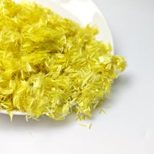 Gelbe Para <span class=keywords><strong>Aramid</strong></span> gehackte Faser 6mm für technische Kunststoffe und <span class=keywords><strong>Aramid</strong></span> papier - Product Image 3