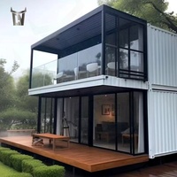 Maison conteneur extensible de 40 pieds Villa de vacances de luxe 1 2 3 4 chambres à coucher Maison préfabriquée Immeuble de bureaux modulaire en acier avec salle de bain