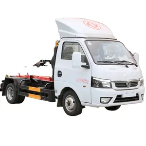 New 2/3/5 Ton Mini Hook Arm Garbage Truck Roll On Roll Off Small Garbage Truck With 2 Cbm Garbage Dump Truck For Sale