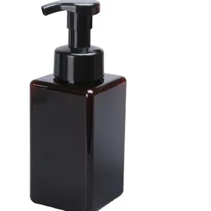 Großhandel leere 250 ml schwarze quadratische Plastik-Schaumpumpumpenflaschen Plastik-Kosmetikverpackung Shampooflaschen mit Schaumpumpe