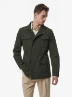 Veste pour homme à col montant et multi-poches avec fermeture éclair intégrale, veste décontractée pour homme avec quatre poches à rabat, taille cintrée