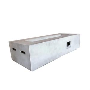 Carré moderne en acier et fer 50000BTU rectangle pour foyer au gaz propane, intérieur/extérieur, table de foyer pour patio, jardin, fêtes, ciment - Product Image 2
