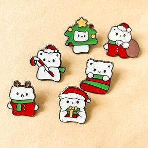 New Style Großhandel Nette Emaille Weihnachts katze Geschenke Abzeichen Stifte Weihnachts schmuck Brosche Anstecknadel für Kleidung - Product Image 3