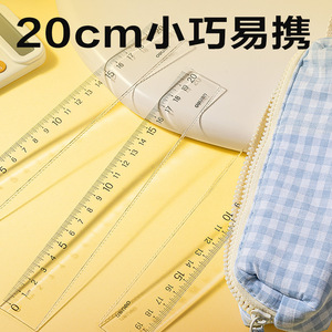 Regla acrílica Deli de 20 cm, regla transparente para estudiantes, examen, dibujo, medición - Product Image 5