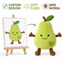 Aangepaste schattige peer knuffel, zacht kort pluche gevuld fruit speelgoed, kindercadeau, kamerdecoratie, OEM ODM fabriek fabrikant service