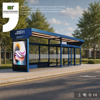 Abri de bus modulaire personnalisé avec salle d'attente climatisée, boîte lumineuse publicitaire et banc passagers