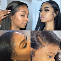 Perruque péruvienne en gros de fermeture de cheveux humains, cheveux de fermeture frontale 13X6,Hd Frontal, fermeture de dentelle Hd pré-plumée et frontale