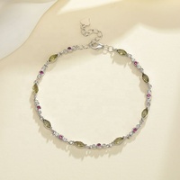 Handgemachtes reines Silber Blätter und Blumen Design Ketten armband 17 3cm für Frauen
