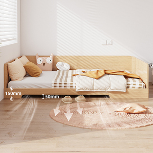 Lit de sol Montessori Tomy <span class=keywords><strong>Niki</strong></span> 2026 avec panneaux modernes et barrières de sécurité pour enfants - Product Image 4