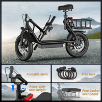 Scooter Eléctrico de 500W con Asiento, Neumático Inflable de 14 Pulgadas, 48V 10.4Ah, Plegable, para Adultos, con Cesta, Disponible en Almacenes de la UE, Alemania, Reino Unido y EE. UU.