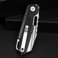 Couteau pliant de poche d'extérieur avec manche en G10 noir et lame en acier AUS-8, couteau de camping, de chasse et EDC, OEM pris en charge