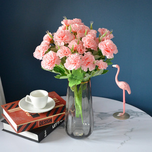 Bouquet de carnations artificielles Dongchen Crafts, 35 cm, fleurs en soie, décoration de la maison, accessoires de mariage - Product Image 1