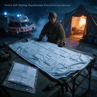 Couverture auto-chauffante active pour la prévention de l'hypothermie, supérieure aux couvertures thermiques conventionnelles en feuille d'aluminium pour les secours en milieu sauvage et en cas de catastrophe