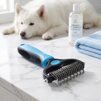 Peigne démêlant et anti-poils 2-en-1 pour animaux de compagnie – Brosse de toilettage pour chats et chiens