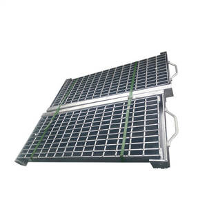 아연 도금된 경계용 V형 배수구 그레이팅 프레임 트렌치 배수구 바 그레이팅 커버 롤 성형 강철 그레이팅 배수구 커버 - Product Image 1